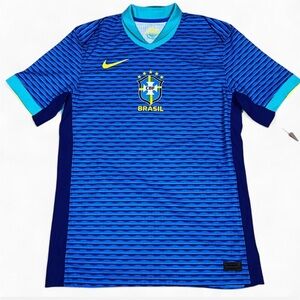 2024/25 Brazil Away Jersey Medium Nike Soccer Copa America Blue Kit New
